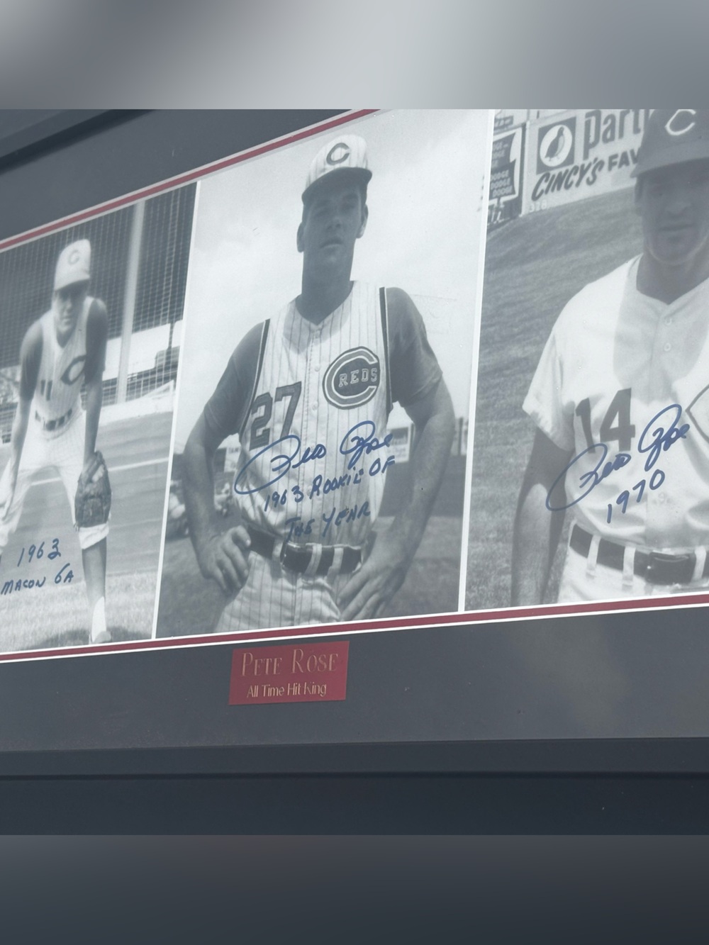 *SIGNED & FRAMED PETE ROSE & TODD FRAZIER MEMORABILIA*